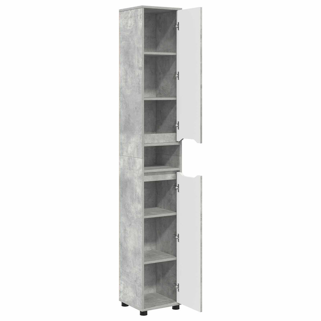vidaXL Szafka Łazienkowa Betonowy szary 30,5 x 30 x 195 cm