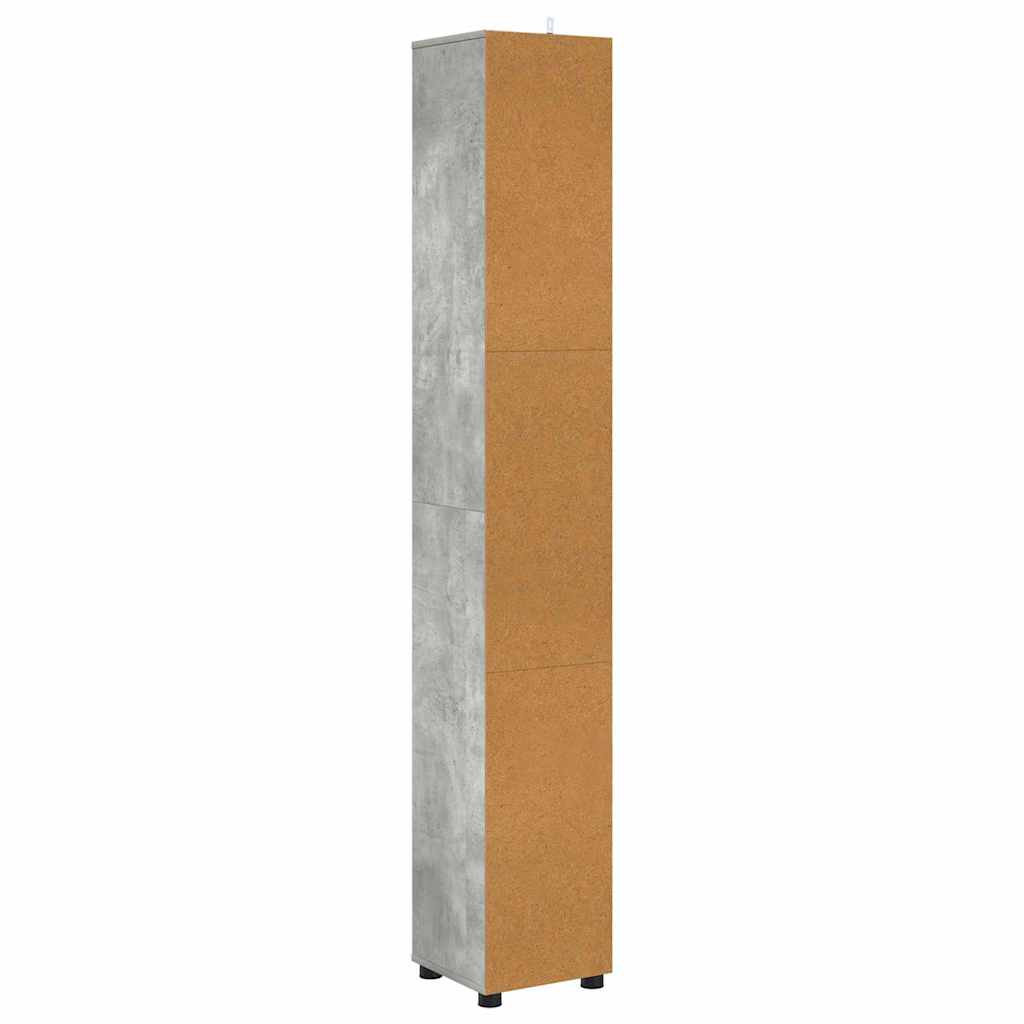 vidaXL Szafka Łazienkowa z półką Betonowy szary 30,5 x 30 x 195 cm