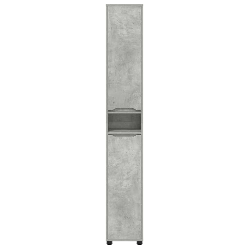 vidaXL Szafka Łazienkowa z półką Betonowy szary 30,5 x 30 x 195 cm