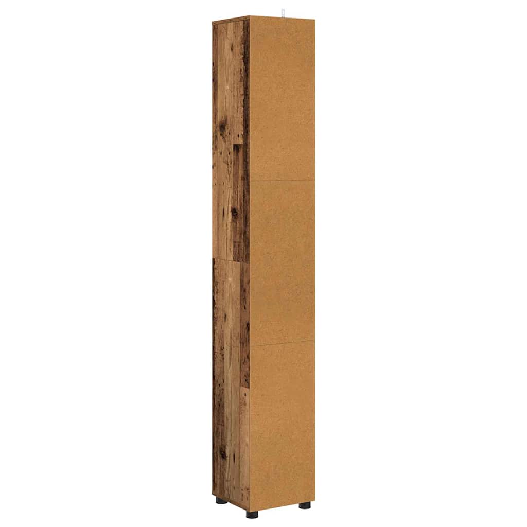 vidaXL Szafka Łazienkowa z półką Stare drewno 30,5 x 30 x 195 cm