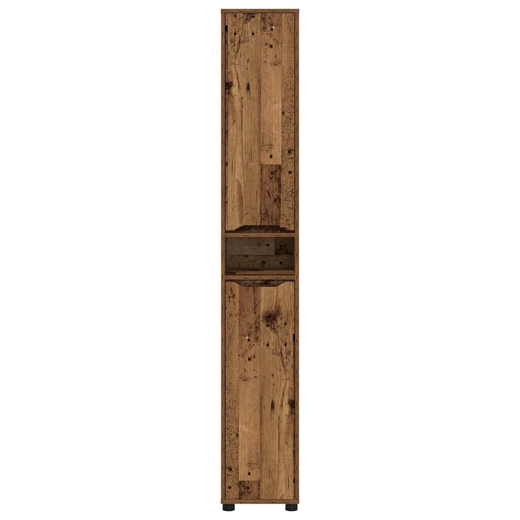 vidaXL Szafka Łazienkowa z półką Stare drewno 30,5 x 30 x 195 cm