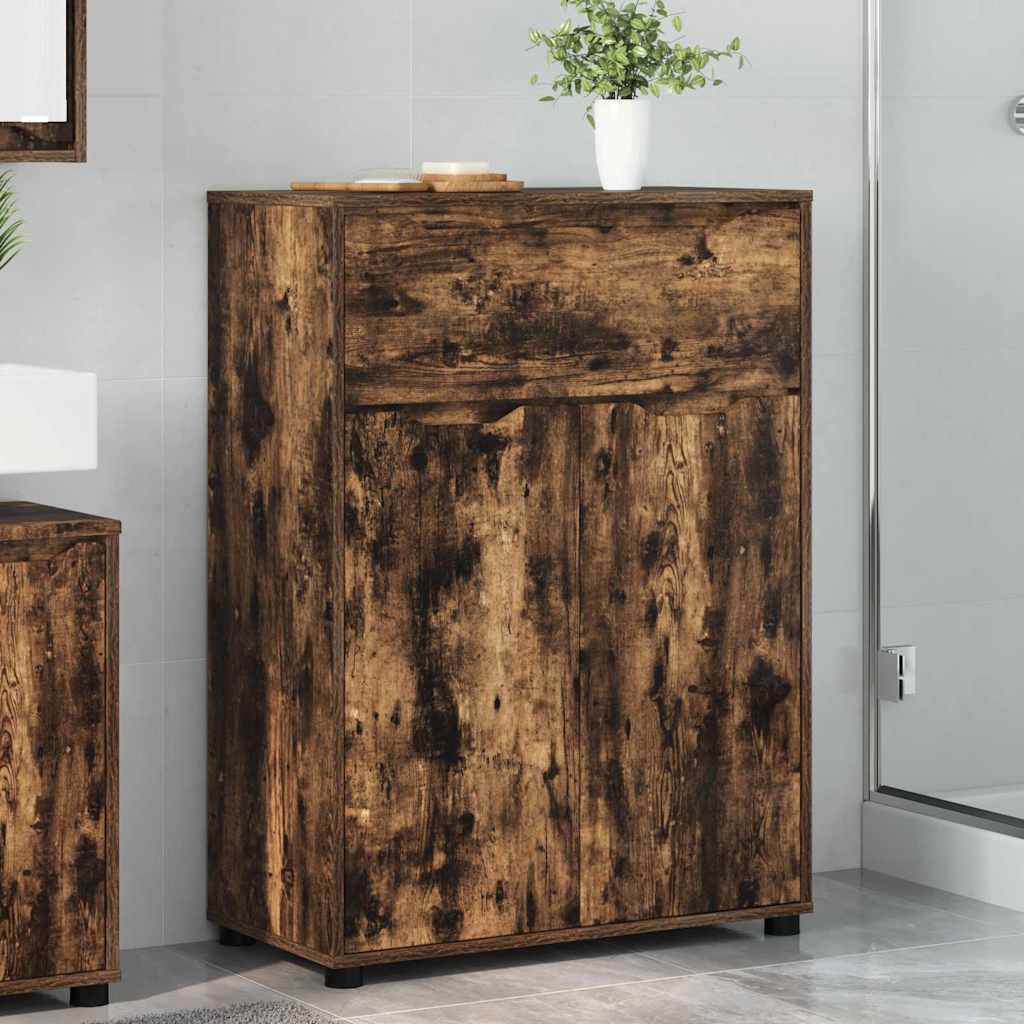 vidaXL Szafka Łazienkowa z szufladą Dąb wędzony 72,5 x 36,5 x 100 cm
