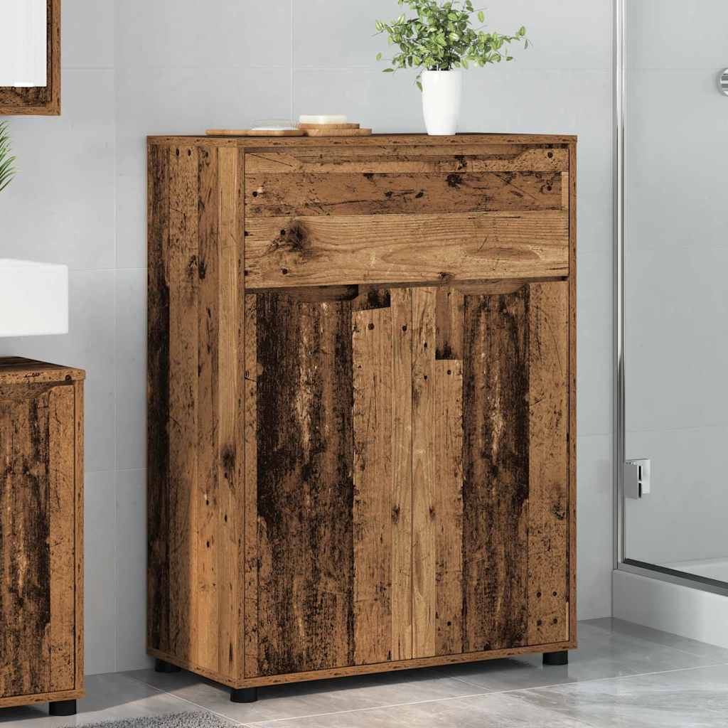 vidaXL Szafka Łazienkowa z szufladą Stare drewno 72,5 x 36,5 x 100 cm
