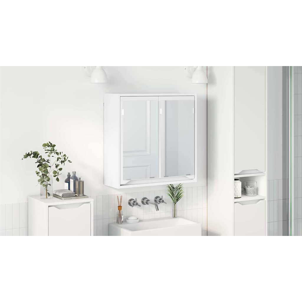 vidaXL Szafka z lustrem do łazienki z półką Biały 60 x 20 x 60 cm