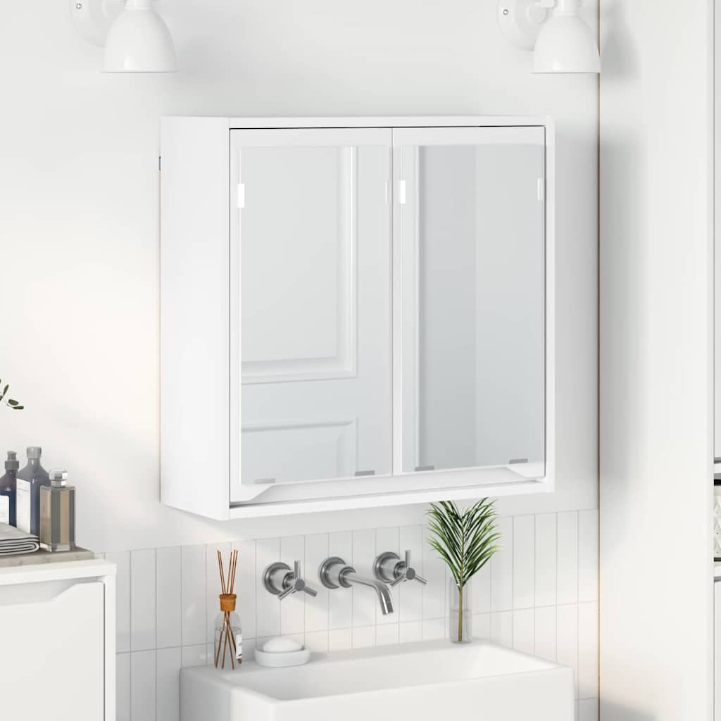 vidaXL Szafka z lustrem do łazienki z półką Biały 60 x 20 x 60 cm