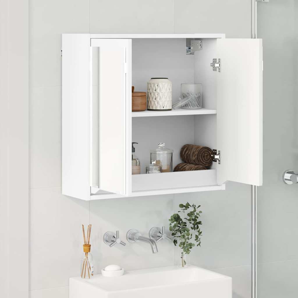 vidaXL Szafka z lustrem do łazienki z półką Biały 60 x 20 x 60 cm