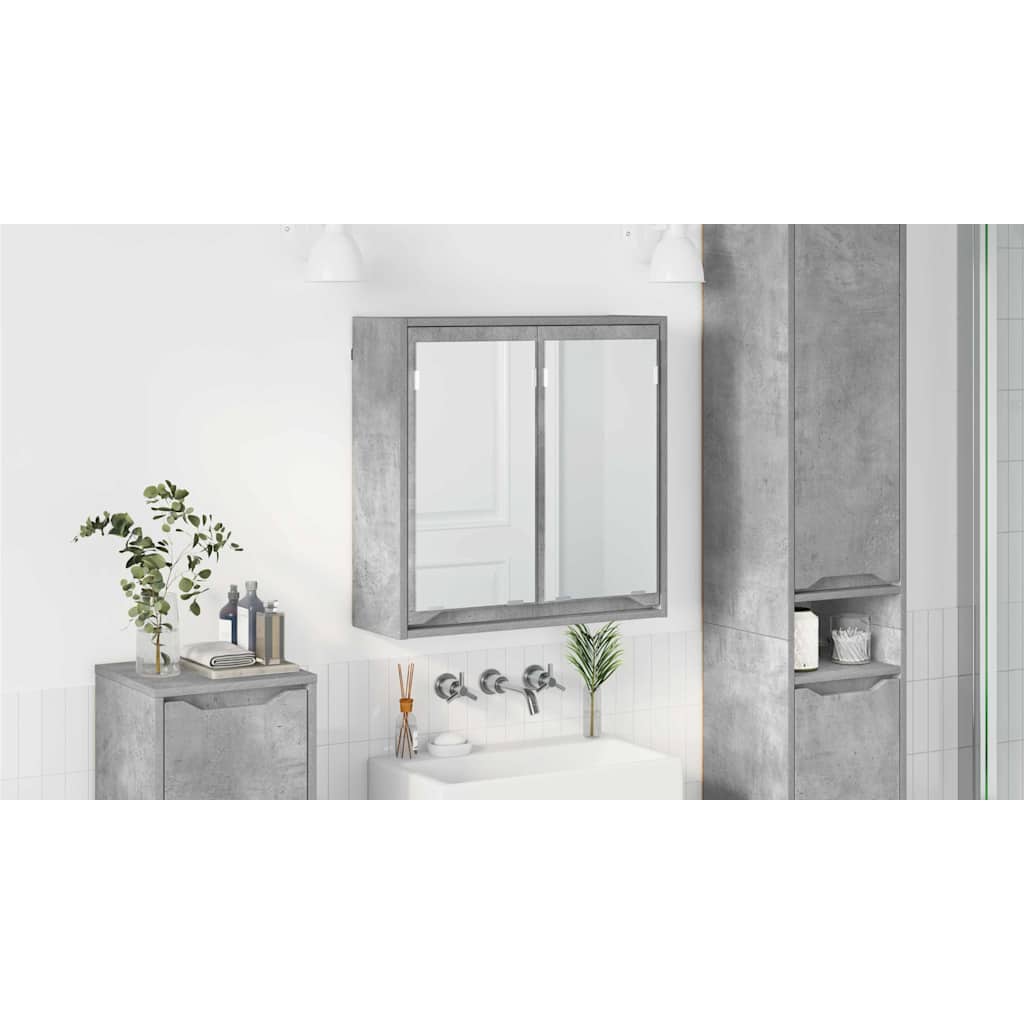 vidaXL Szafka z lustrem do łazienki Betonowy szary 60 x 20 x 60 cm