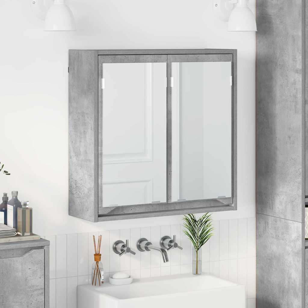 vidaXL Szafka z lustrem do łazienki Betonowy szary 60 x 20 x 60 cm