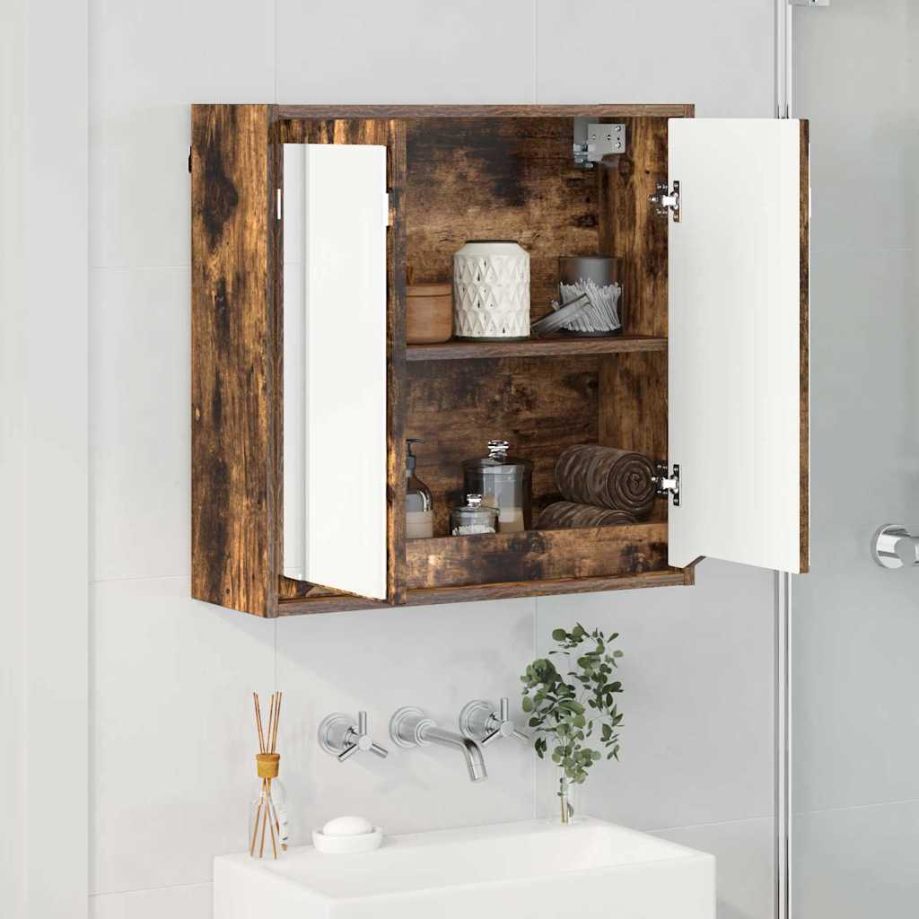 vidaXL Szafka z lustrem do łazienki Dąb wędzony 60 x 20 x 60 cm