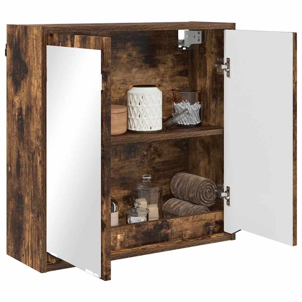 vidaXL Szafka z lustrem do łazienki Dąb wędzony 60 x 20 x 60 cm