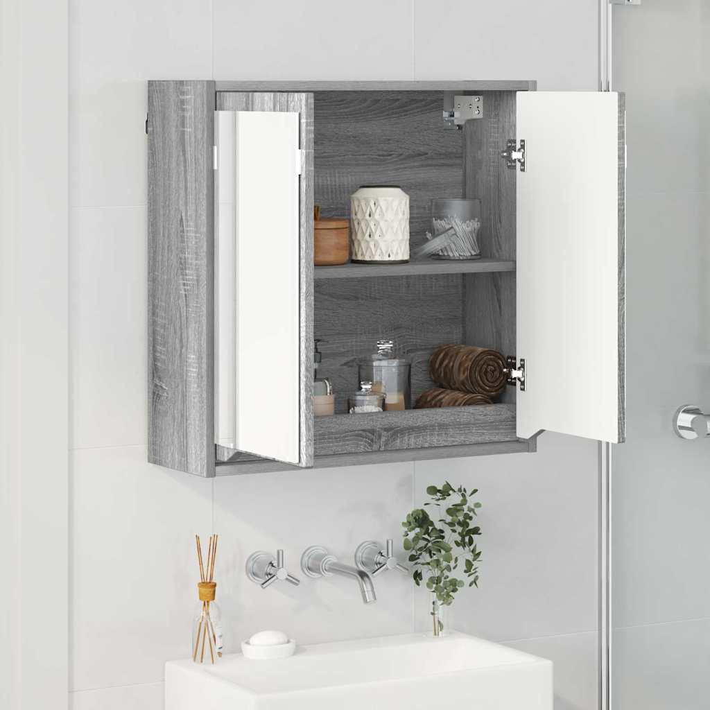 vidaXL Szafka z lustrem do łazienki Szary Sonoma 60 x 20 x 60 cm