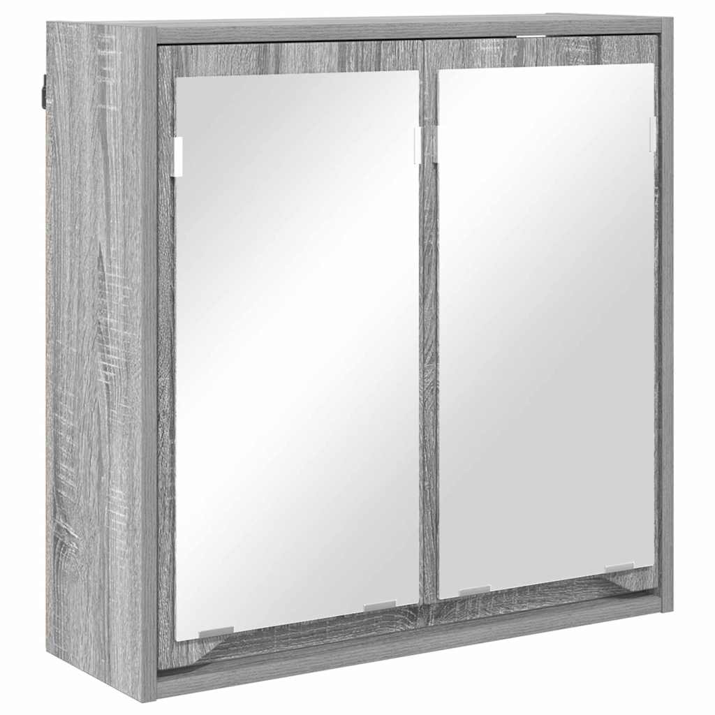 vidaXL Szafka z lustrem do łazienki Szary Sonoma 60 x 20 x 60 cm