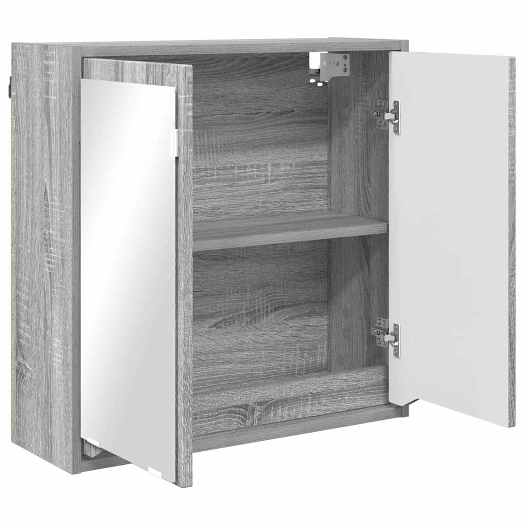 vidaXL Szafka z lustrem do łazienki Szary Sonoma 60 x 20 x 60 cm