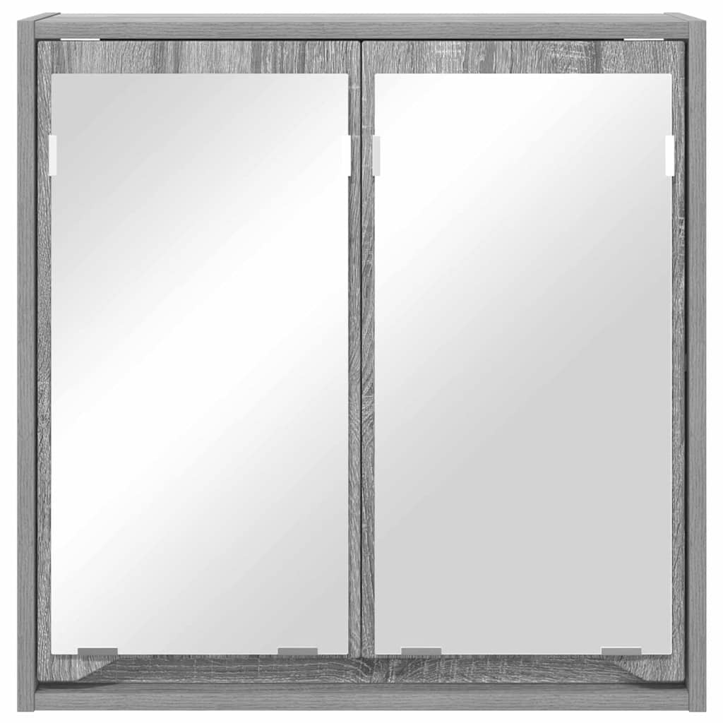 vidaXL Szafka z lustrem do łazienki Szary Sonoma 60 x 20 x 60 cm
