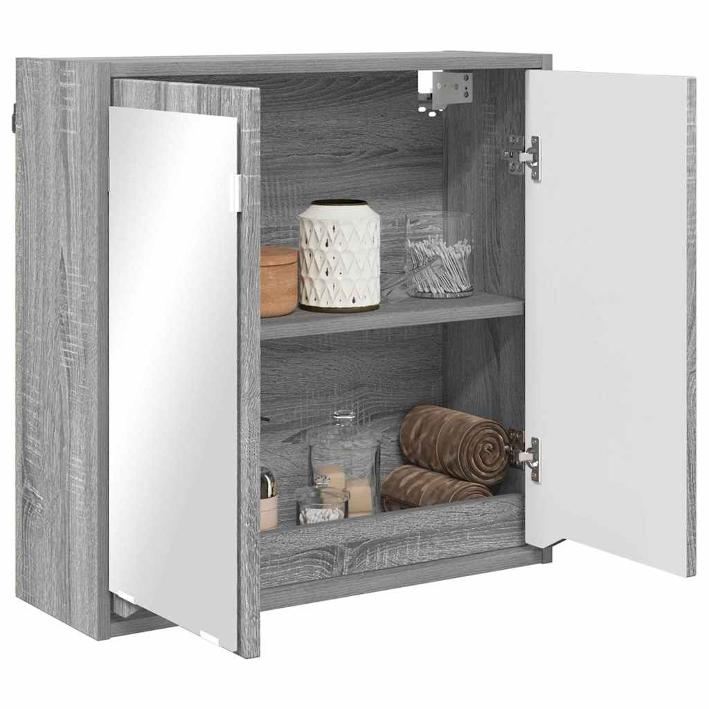 vidaXL Szafka z lustrem do łazienki Szary Sonoma 60 x 20 x 60 cm