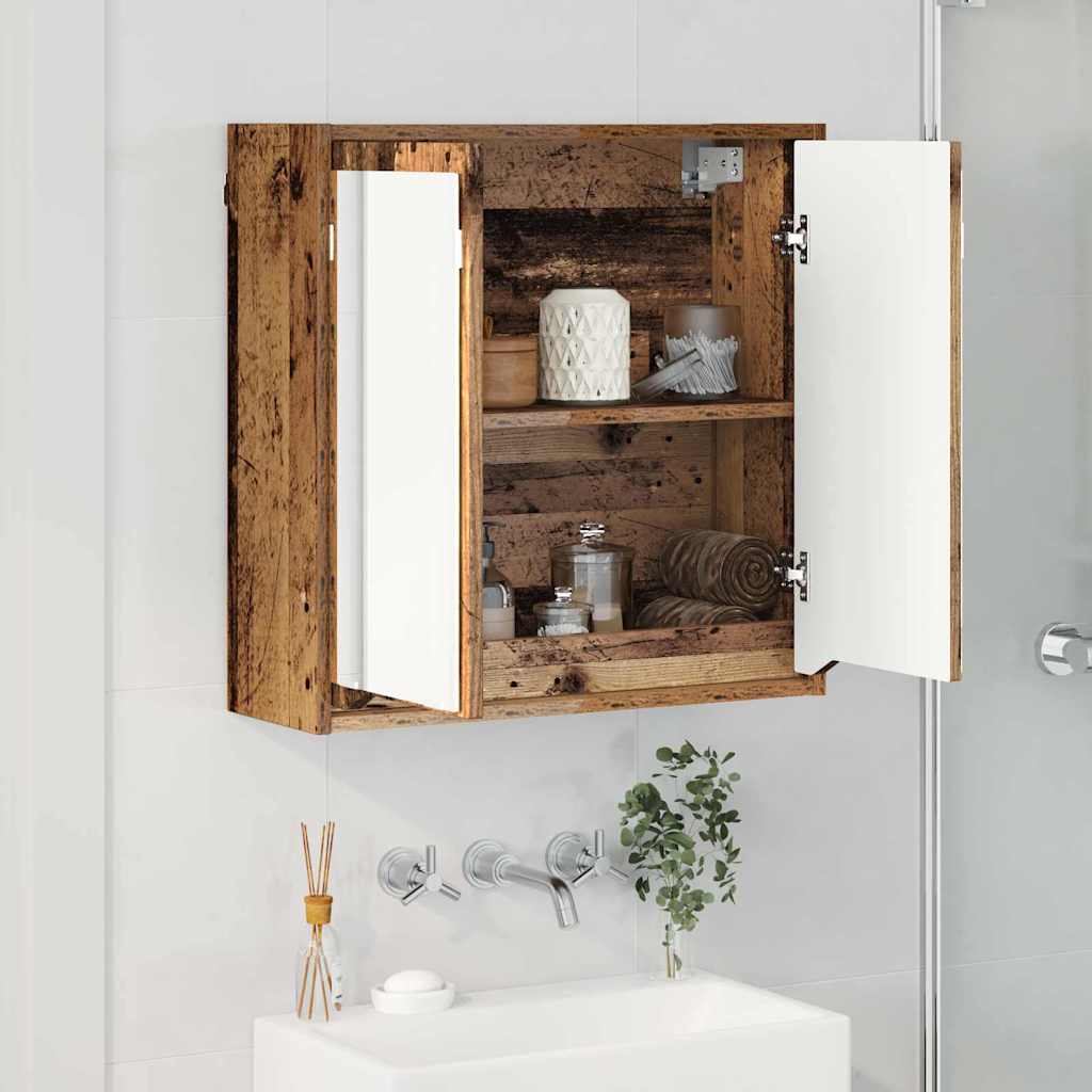 vidaXL Szafka z lustrem do łazienki Stare drewno 60 x 20 x 60 cm