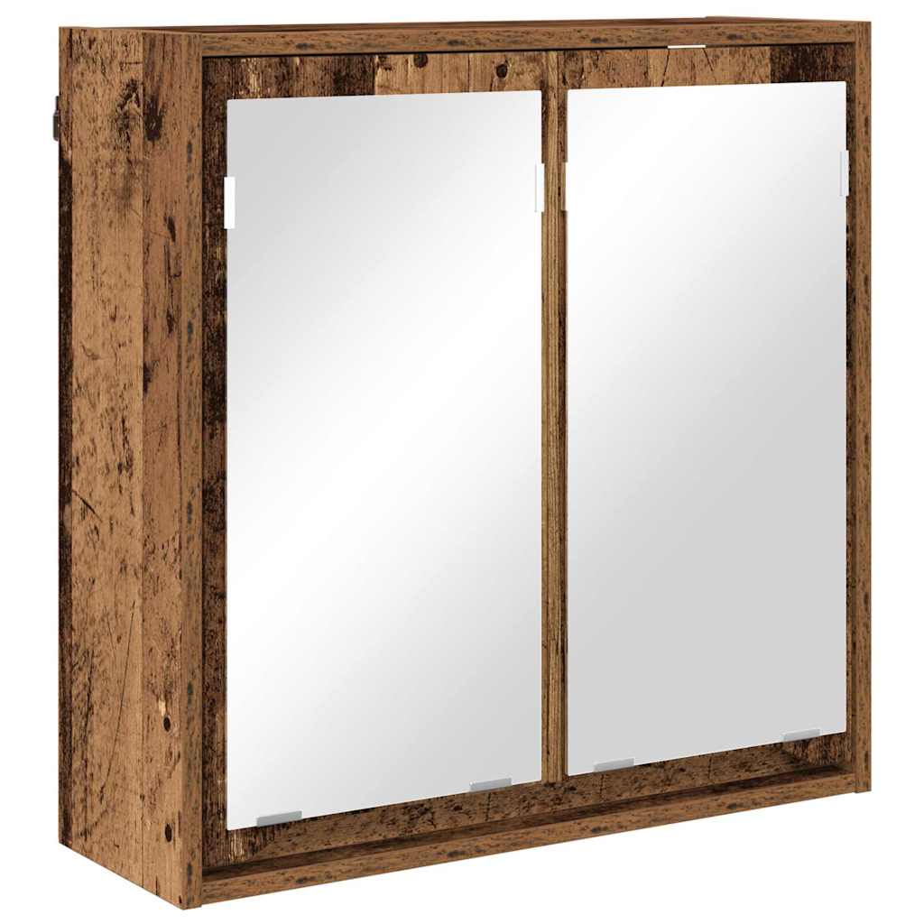 vidaXL Szafka z lustrem do łazienki Stare drewno 60 x 20 x 60 cm