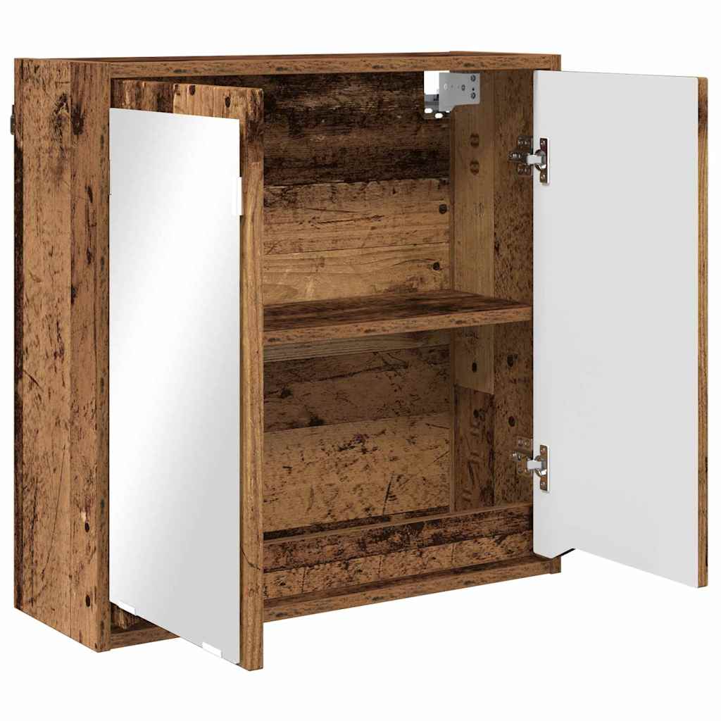 vidaXL Szafka z lustrem do łazienki Stare drewno 60 x 20 x 60 cm