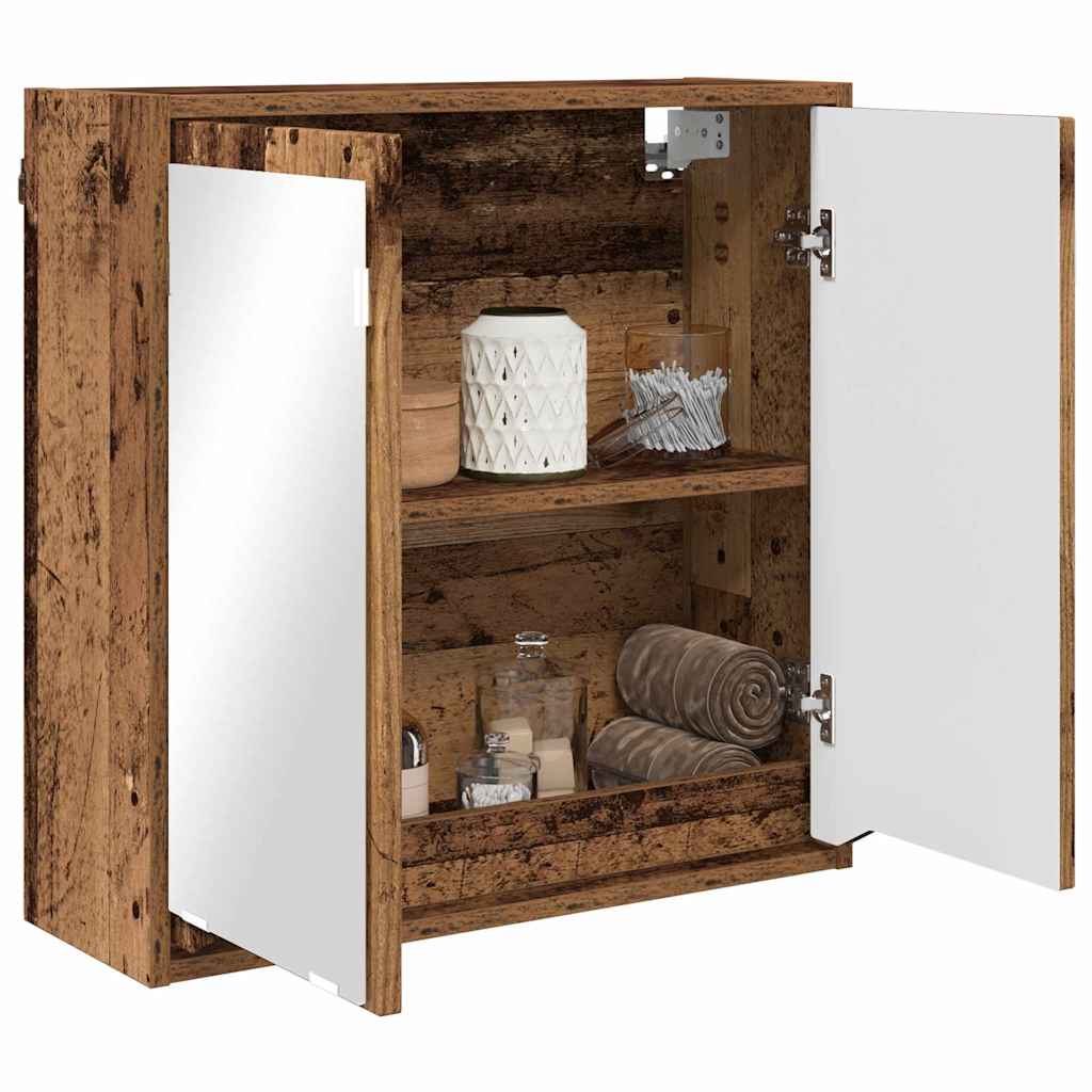 vidaXL Szafka z lustrem do łazienki Stare drewno 60 x 20 x 60 cm