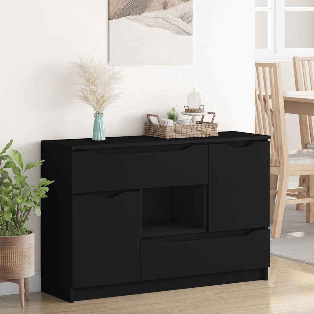 vidaXL Bufet z szufladą Czarny 100 x 30 x 65,6 Materiał drewnopochodny