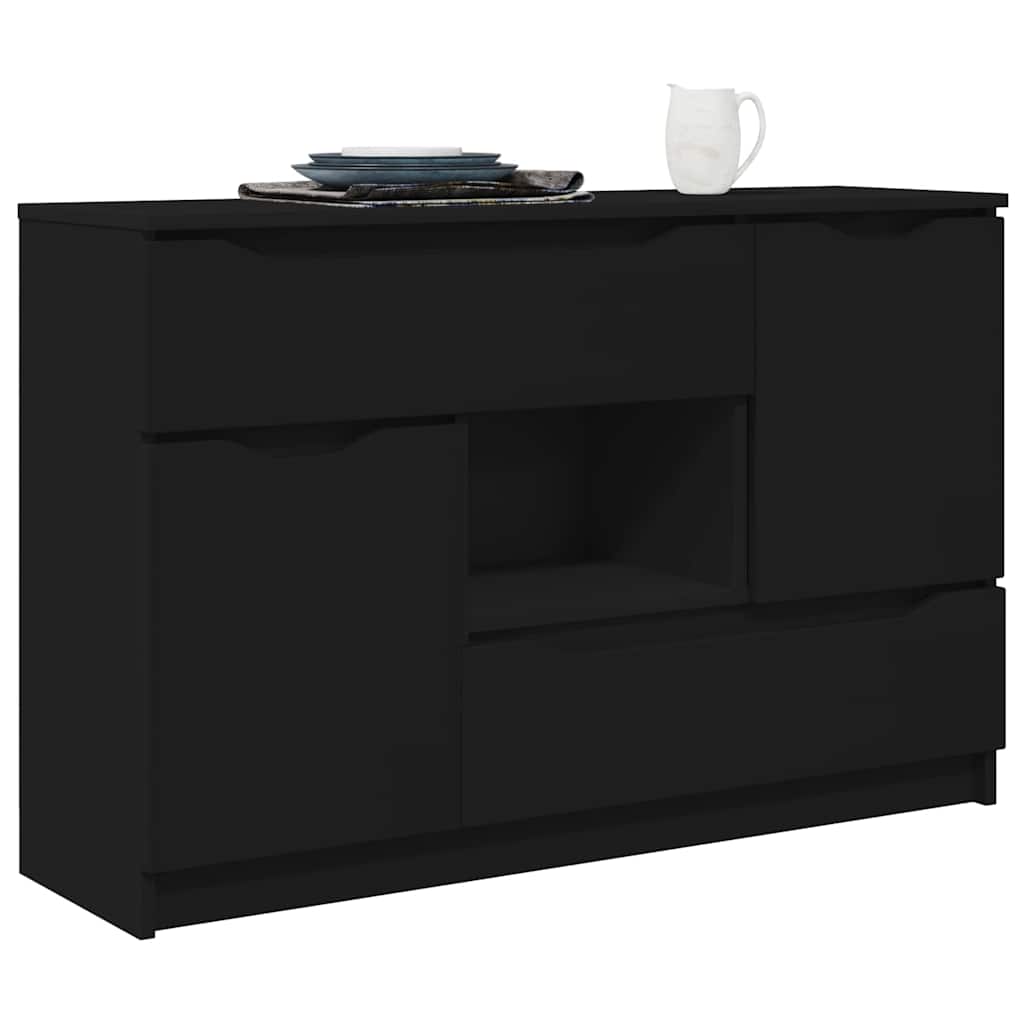 vidaXL Bufet z szufladą Czarny 100 x 30 x 65,6 Materiał drewnopochodny