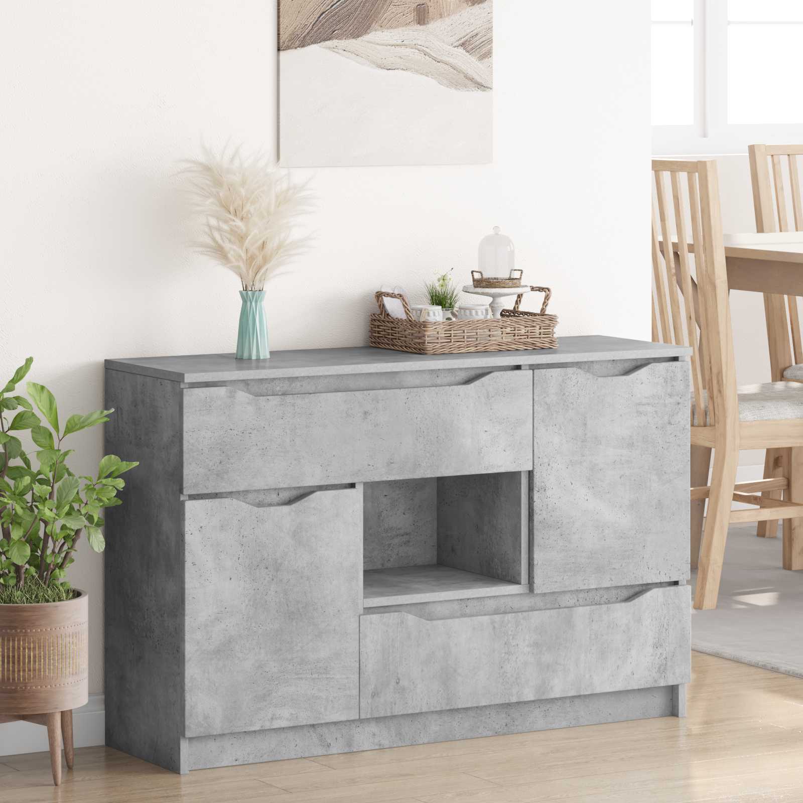 vidaXL Bufet Betonowy szary 100 x 30 x 65,6 Drewno inżynieryjne