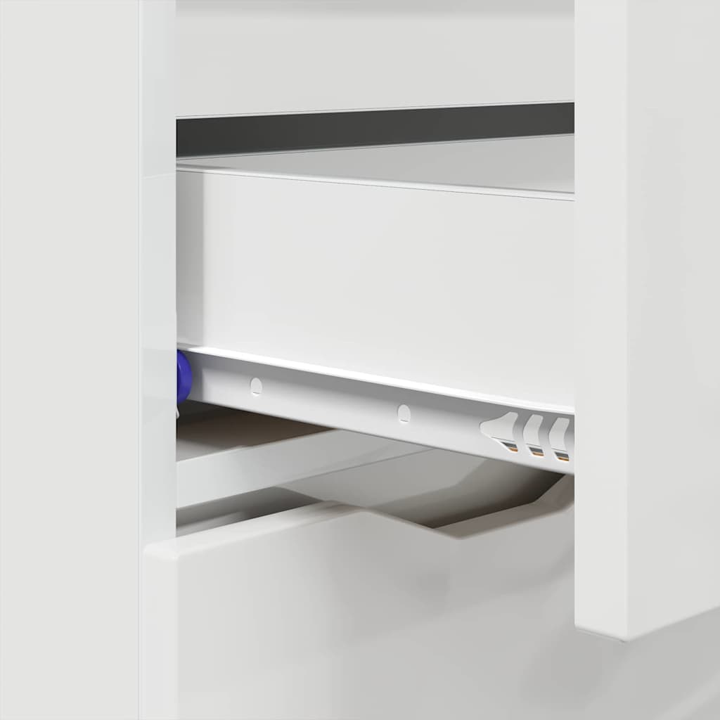 vidaXL Bufet z szufladą Wysoki połysk biały 100 x 30 x 65,6