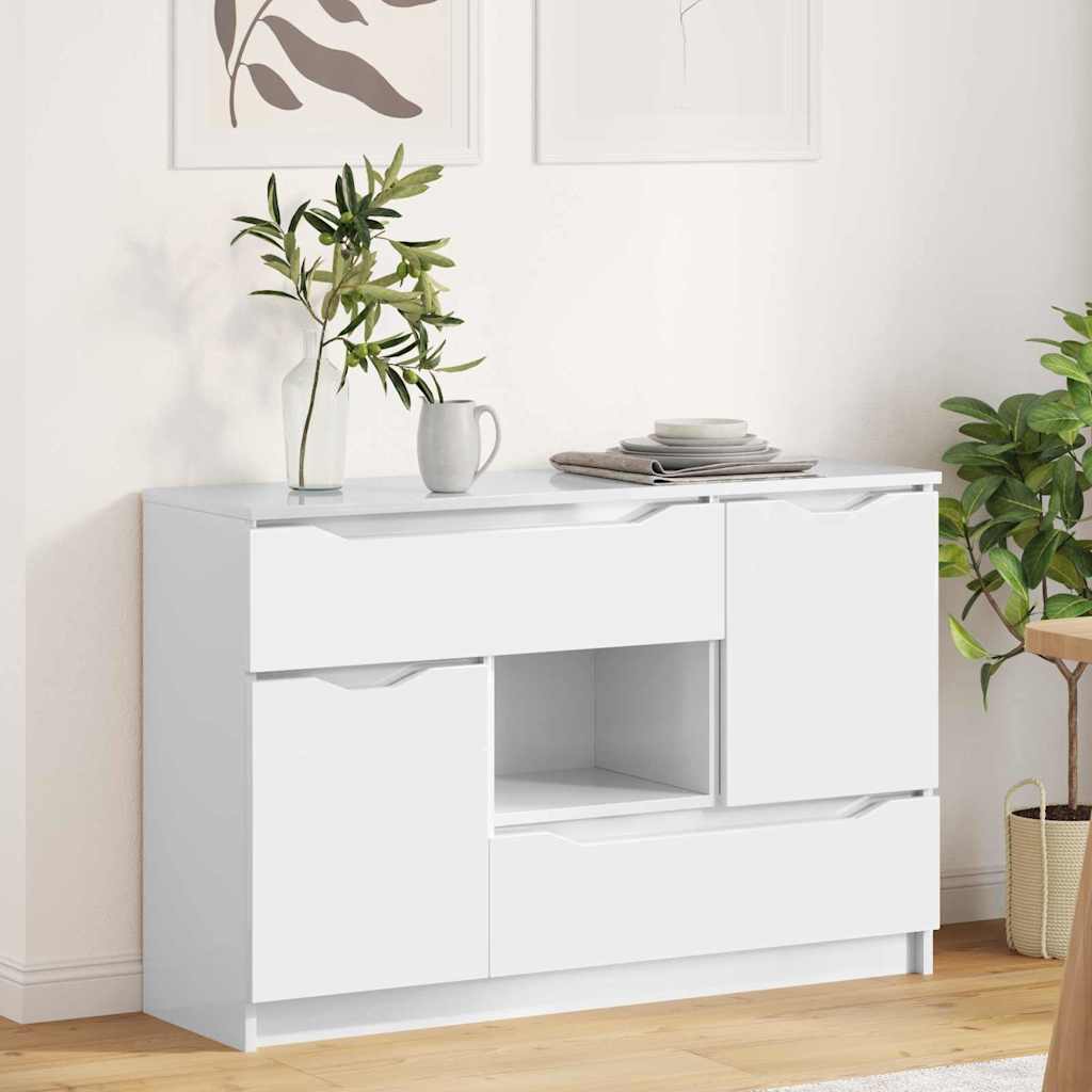 vidaXL Bufet z szufladą Wysoki połysk biały 100 x 30 x 65,6