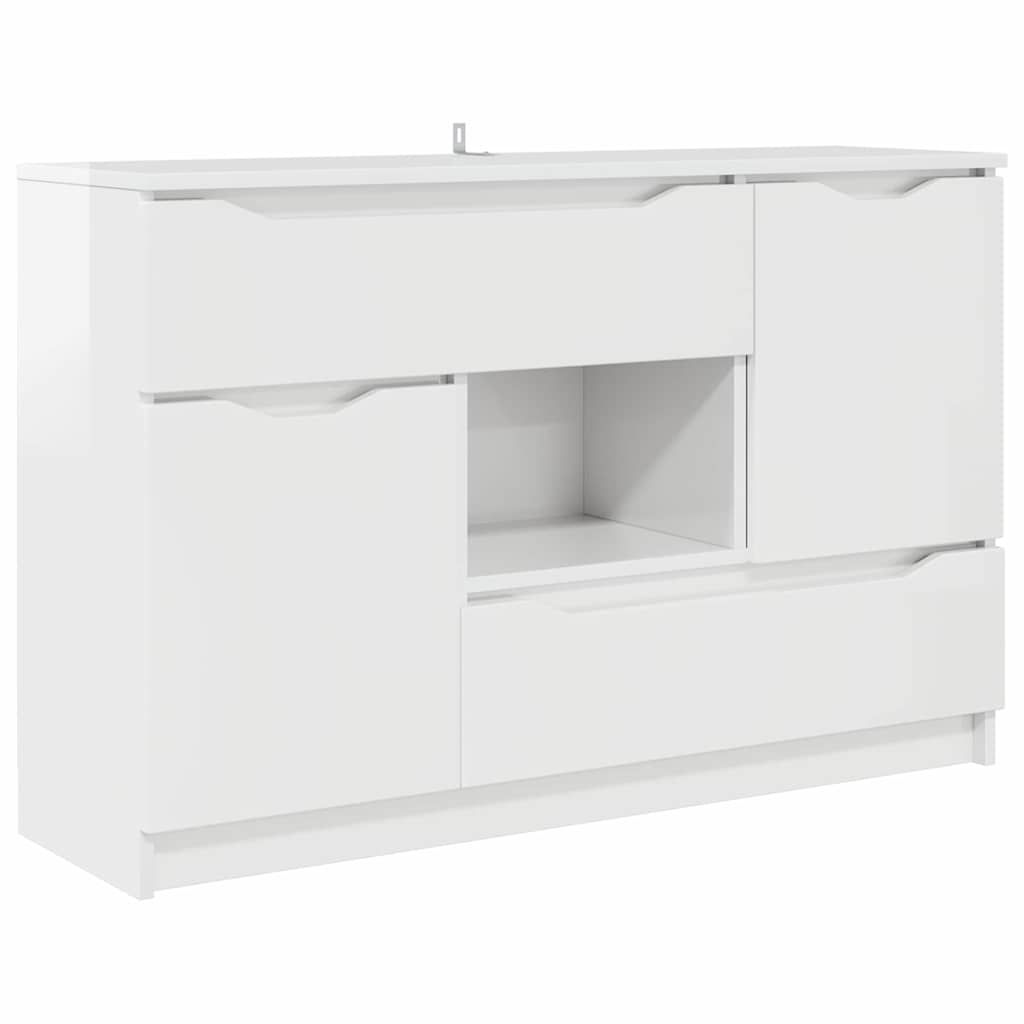 vidaXL Bufet z szufladą Wysoki połysk biały 100 x 30 x 65,6