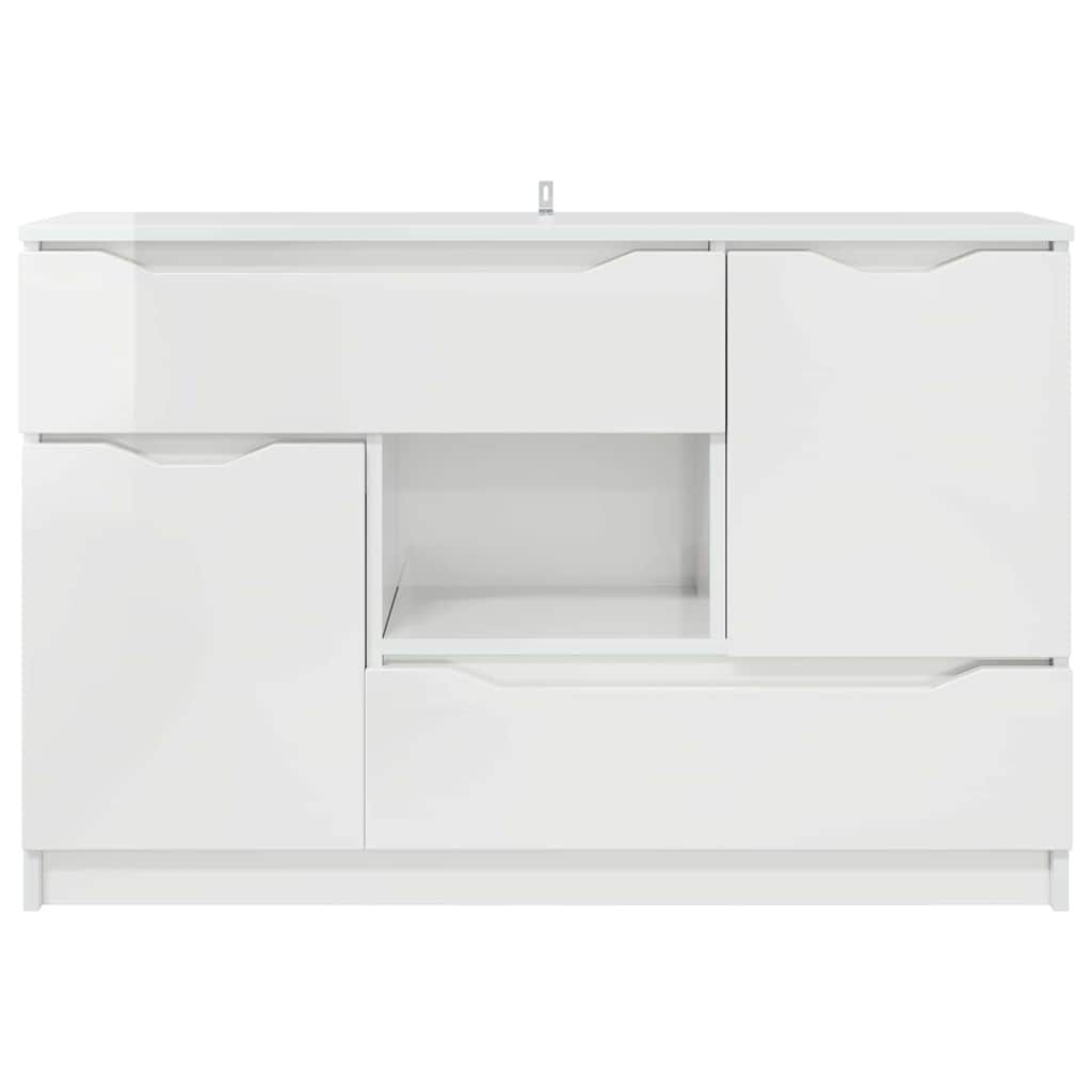 vidaXL Bufet z szufladą Wysoki połysk biały 100 x 30 x 65,6