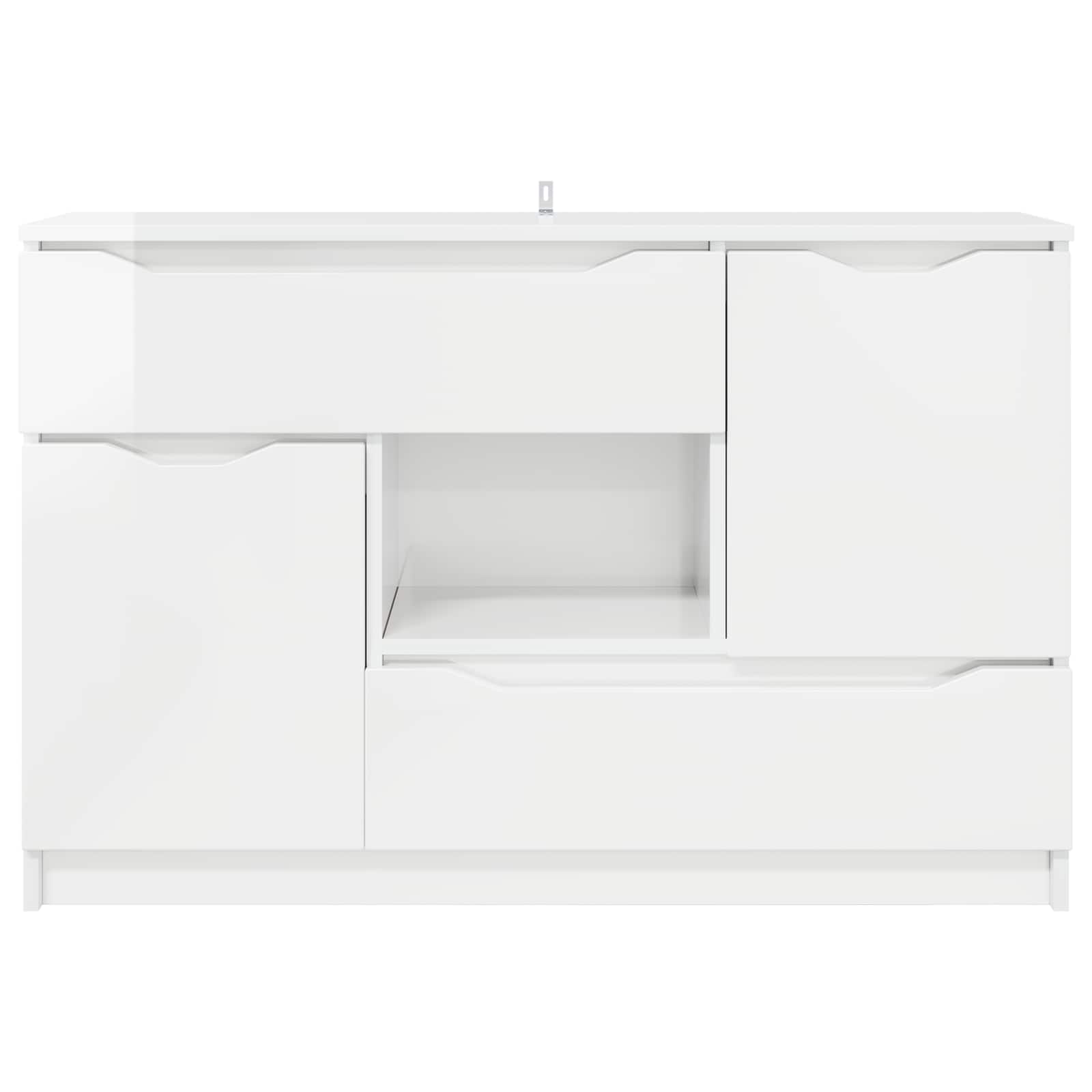 vidaXL Bufet Wysoki połysk biały 100 x 30 x 65,6 Drewno inżynieryjne