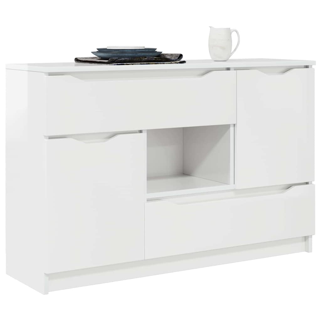 vidaXL Bufet z szufladą Wysoki połysk biały 100 x 30 x 65,6