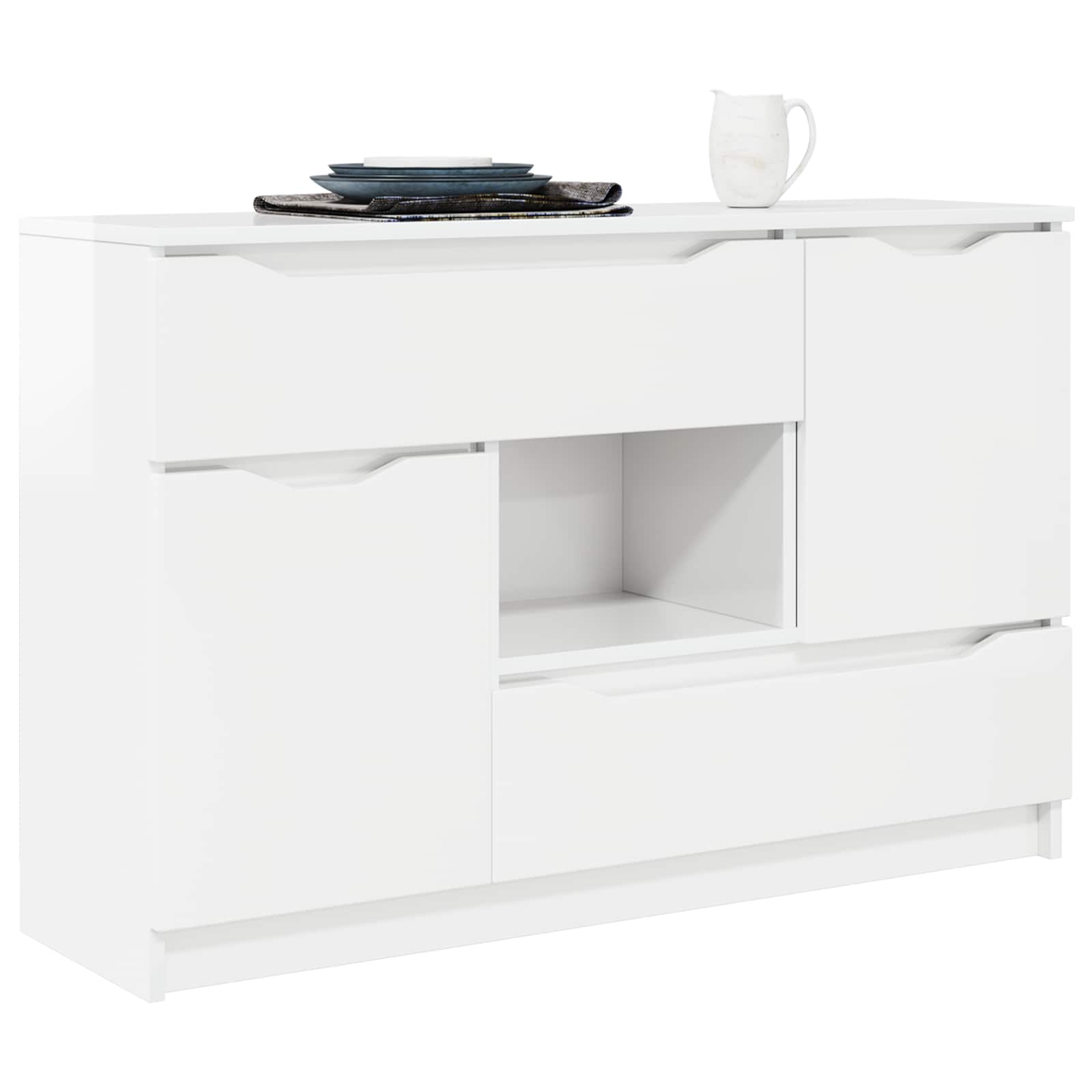 vidaXL Bufet Wysoki połysk biały 100 x 30 x 65,6 Drewno inżynieryjne