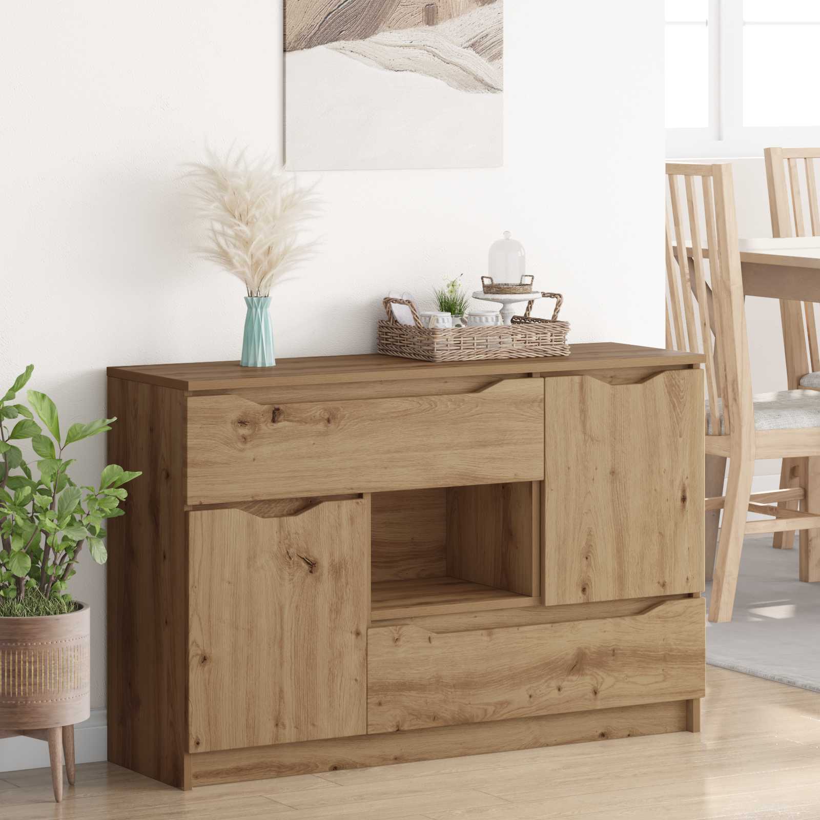vidaXL Bufet Dąb rzemieślniczy 100 x 30 x 65,6 Drewno inżynieryjne