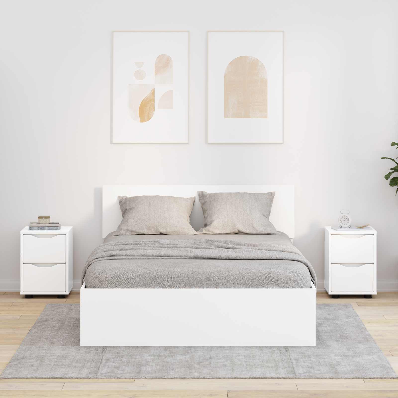 vidaXL Szafki nocne 2 szt. Biały 30,5 x 30 x 43 cm Drewno inżynieryjne