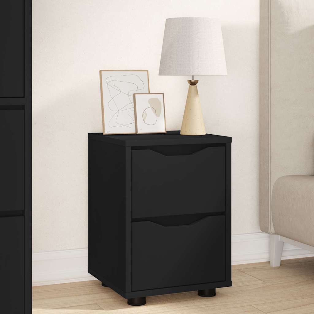 vidaXL Stolik nocny Czarny 30,5 x 30 x 43 cm Materiał drewnopochodny
