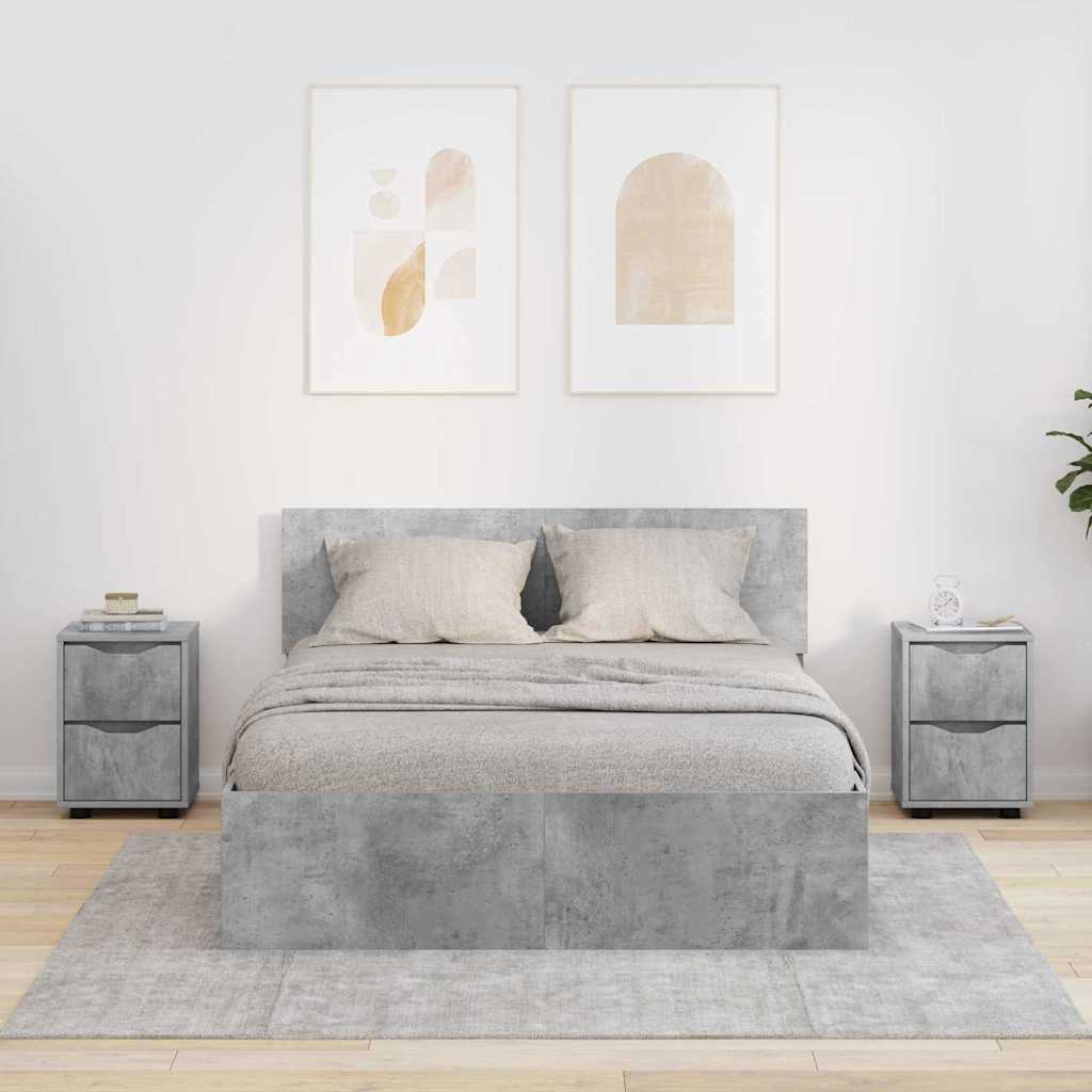 vidaXL Szafki nocne z szufladą 2 pcs Betonowy szary 30,5 x 30 x 43 cm