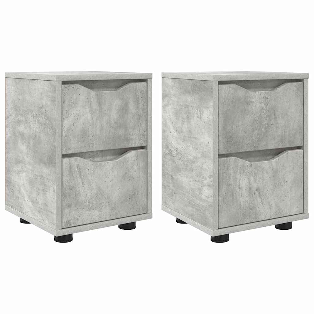 vidaXL Szafki nocne z szufladą 2 pcs Betonowy szary 30,5 x 30 x 43 cm