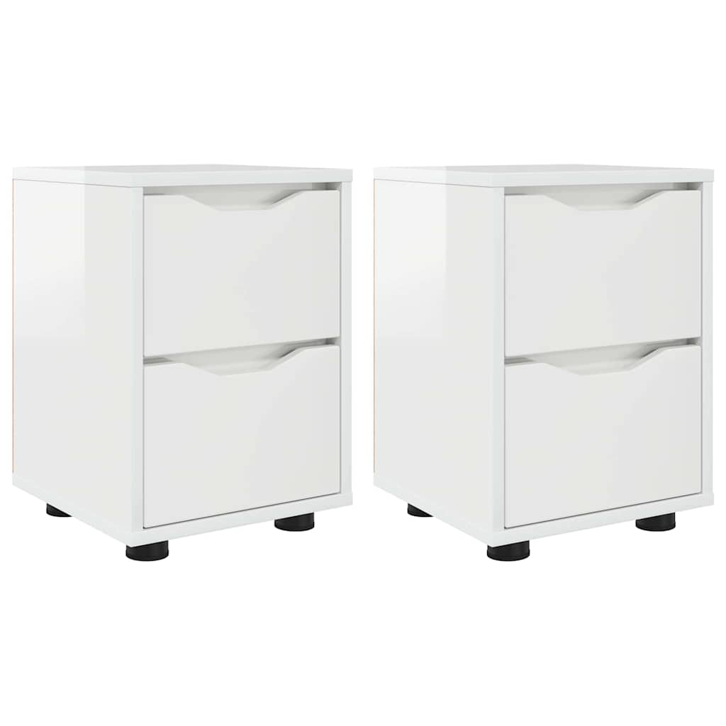 vidaXL Szafki nocne 2 pcs Wysoki połysk biały 30,5 x 30 x 43 cm