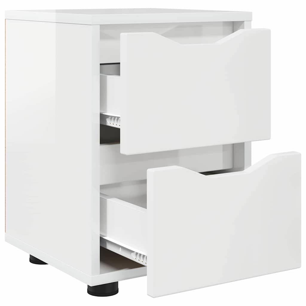 vidaXL Szafki nocne 2 pcs Wysoki połysk biały 30,5 x 30 x 43 cm