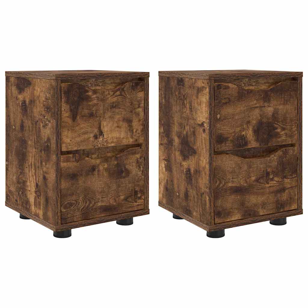 vidaXL Szafki nocne z szufladą 2 pcs Dąb wędzony 30,5 x 30 x 43 cm