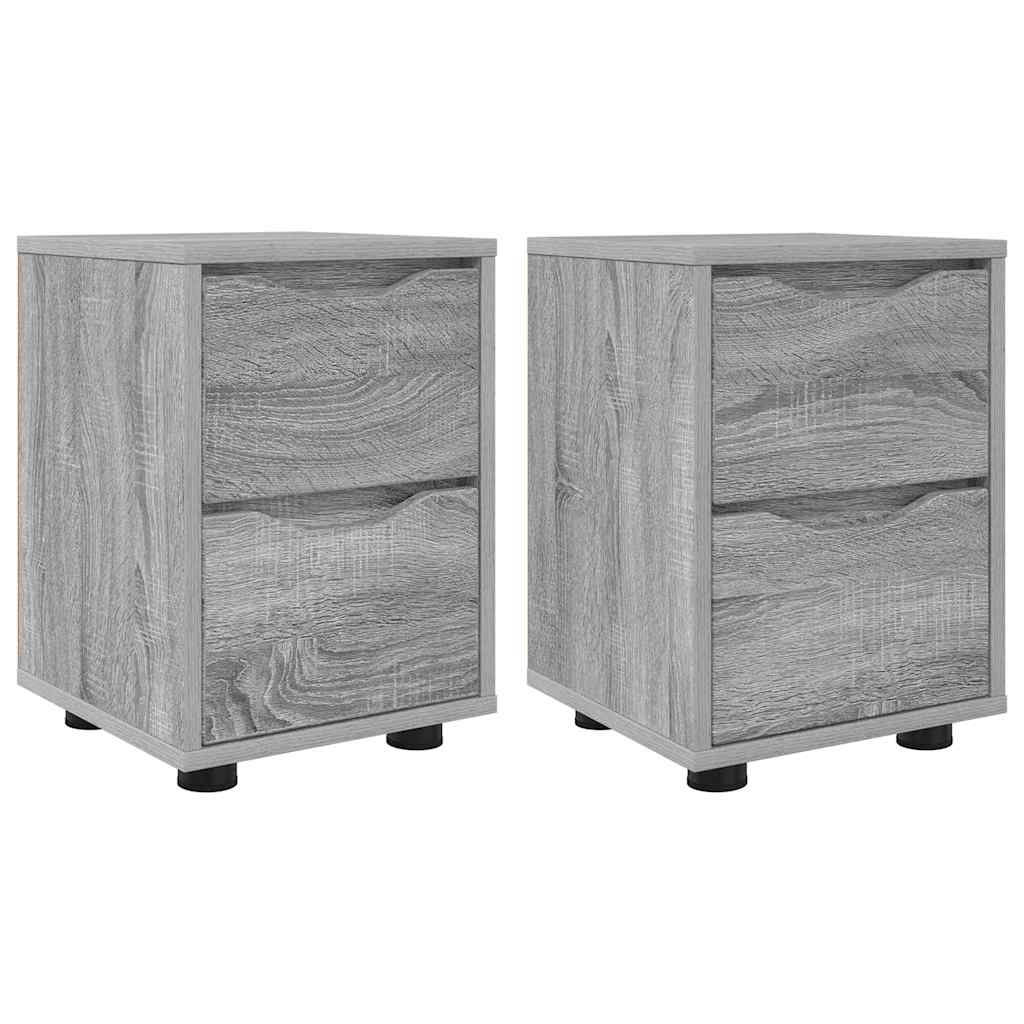 vidaXL Szafki nocne z szufladą 2 pcs Szary Sonoma 30,5 x 30 x 43 cm