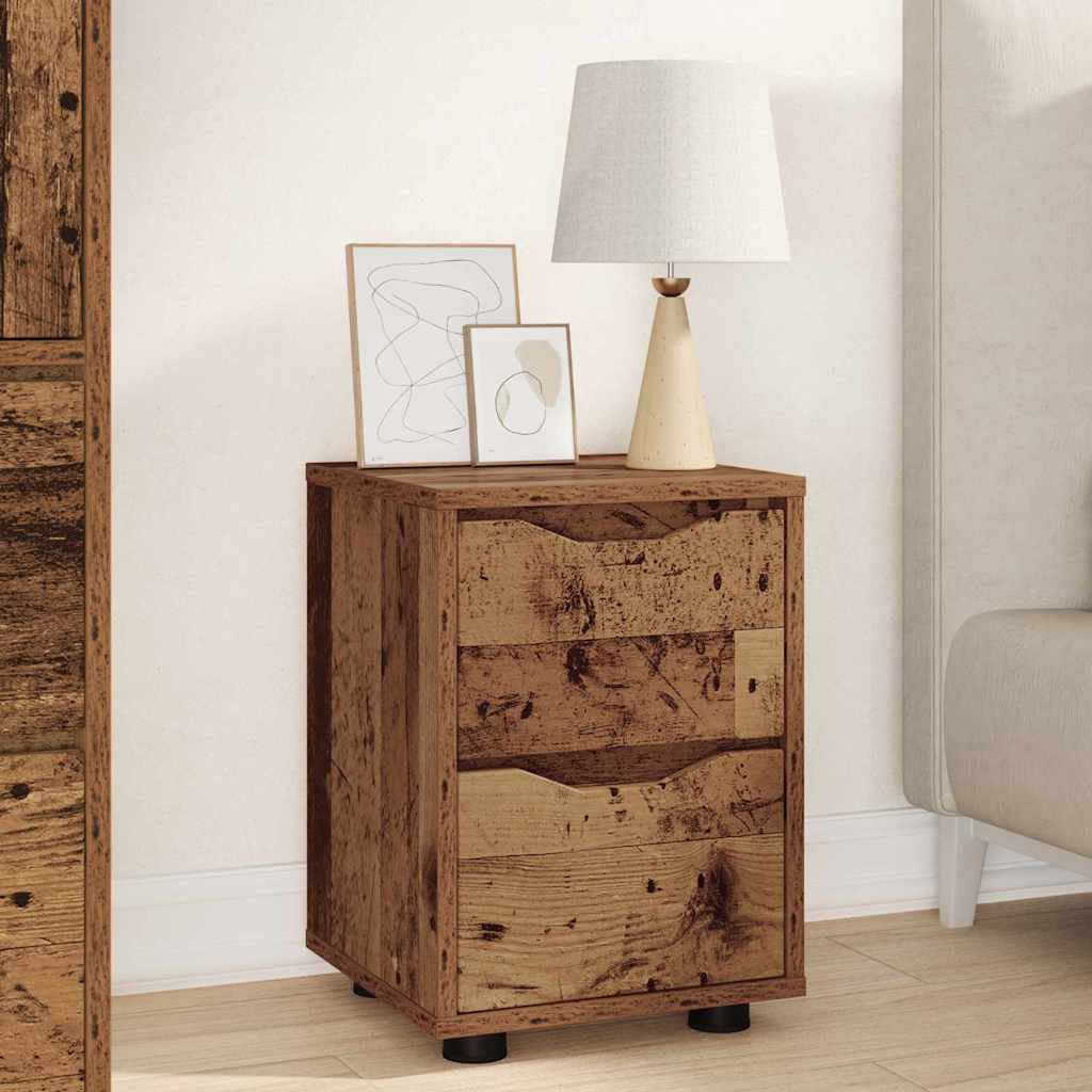 vidaXL Stolik nocny z szufladą Stare drewno 30,5 x 30 x 43 cm