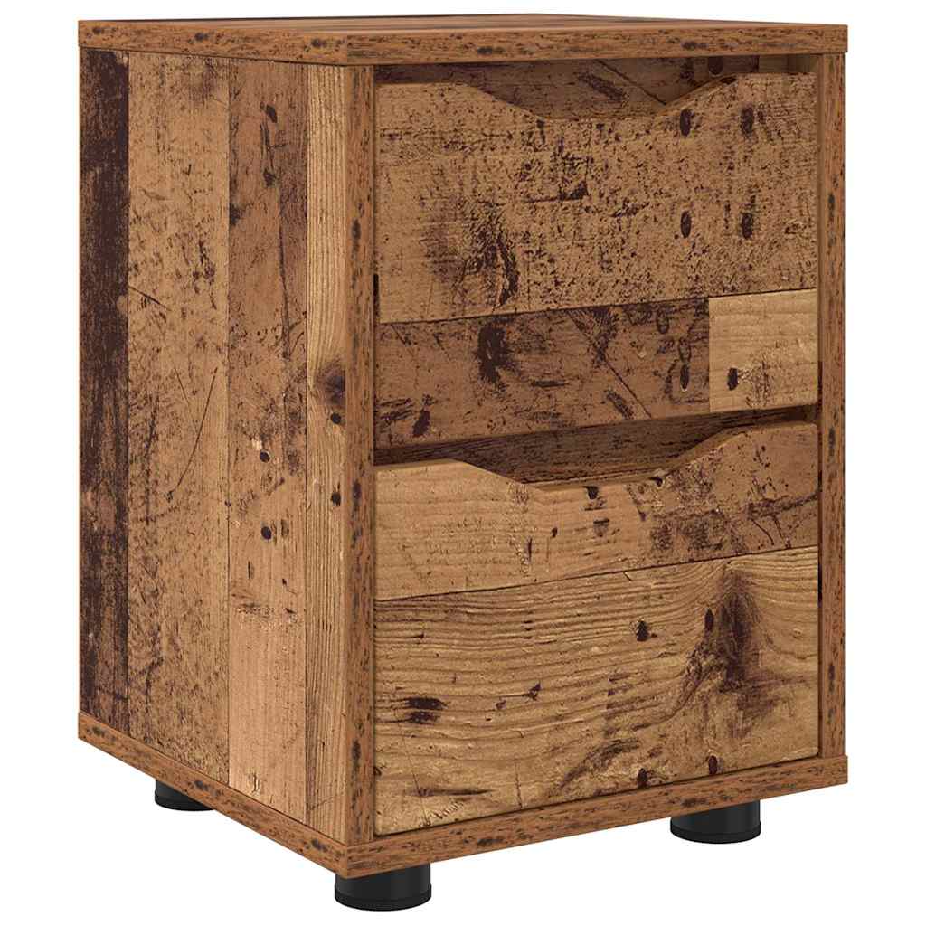 vidaXL Stolik nocny z szufladą Stare drewno 30,5 x 30 x 43 cm