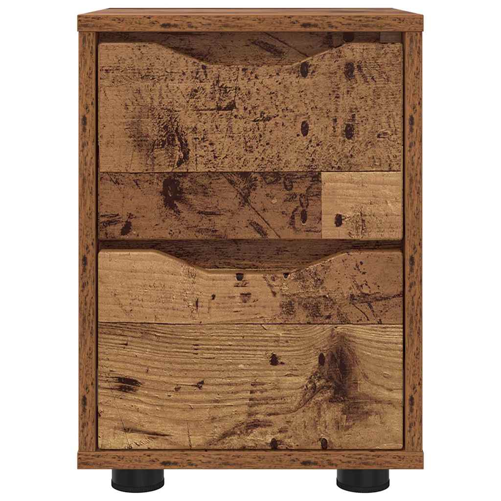 vidaXL Stolik nocny z szufladą Stare drewno 30,5 x 30 x 43 cm