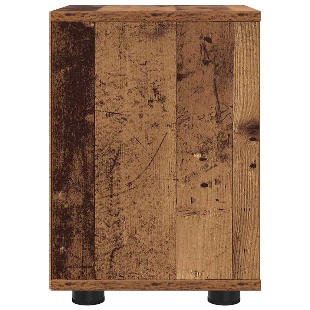 vidaXL Stolik nocny z szufladą Stare drewno 30,5 x 30 x 43 cm