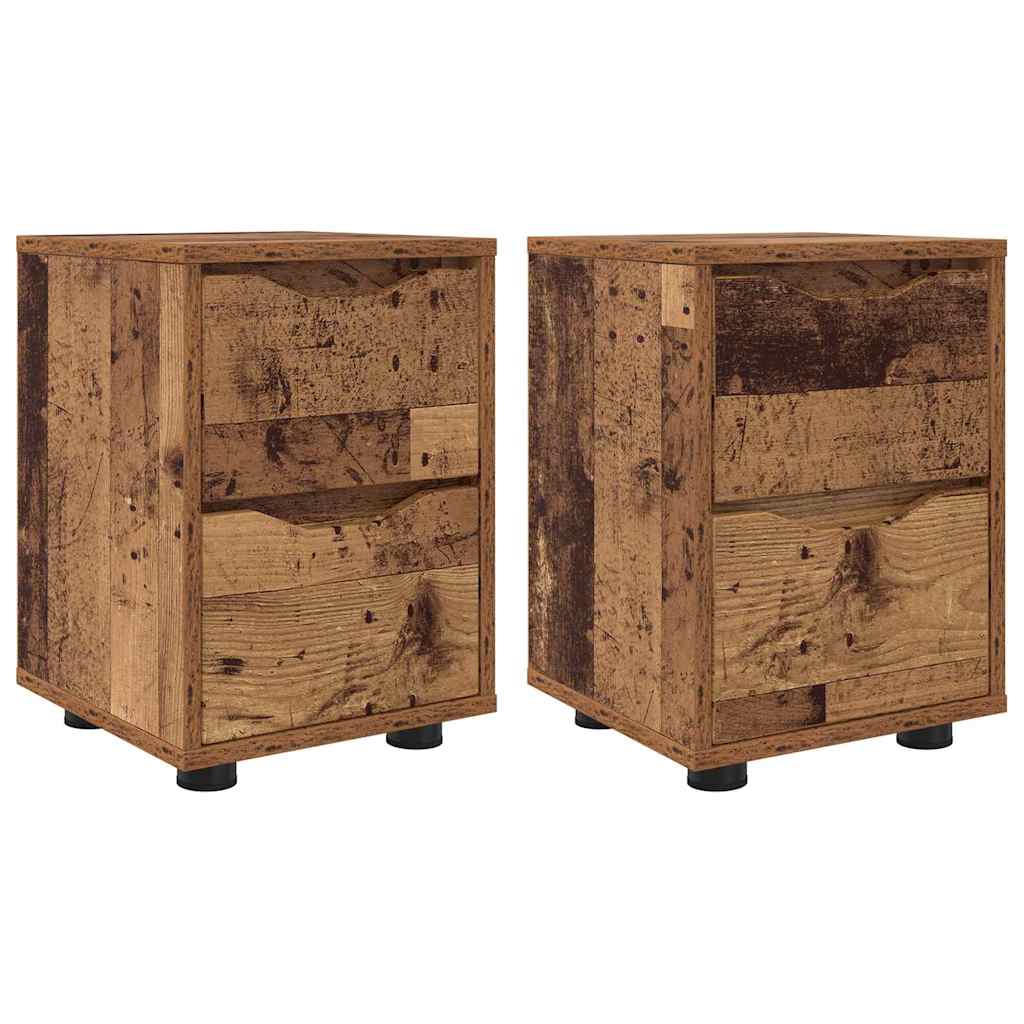 vidaXL Szafki nocne z szufladą 2 pcs Stare drewno 30,5 x 30 x 43 cm
