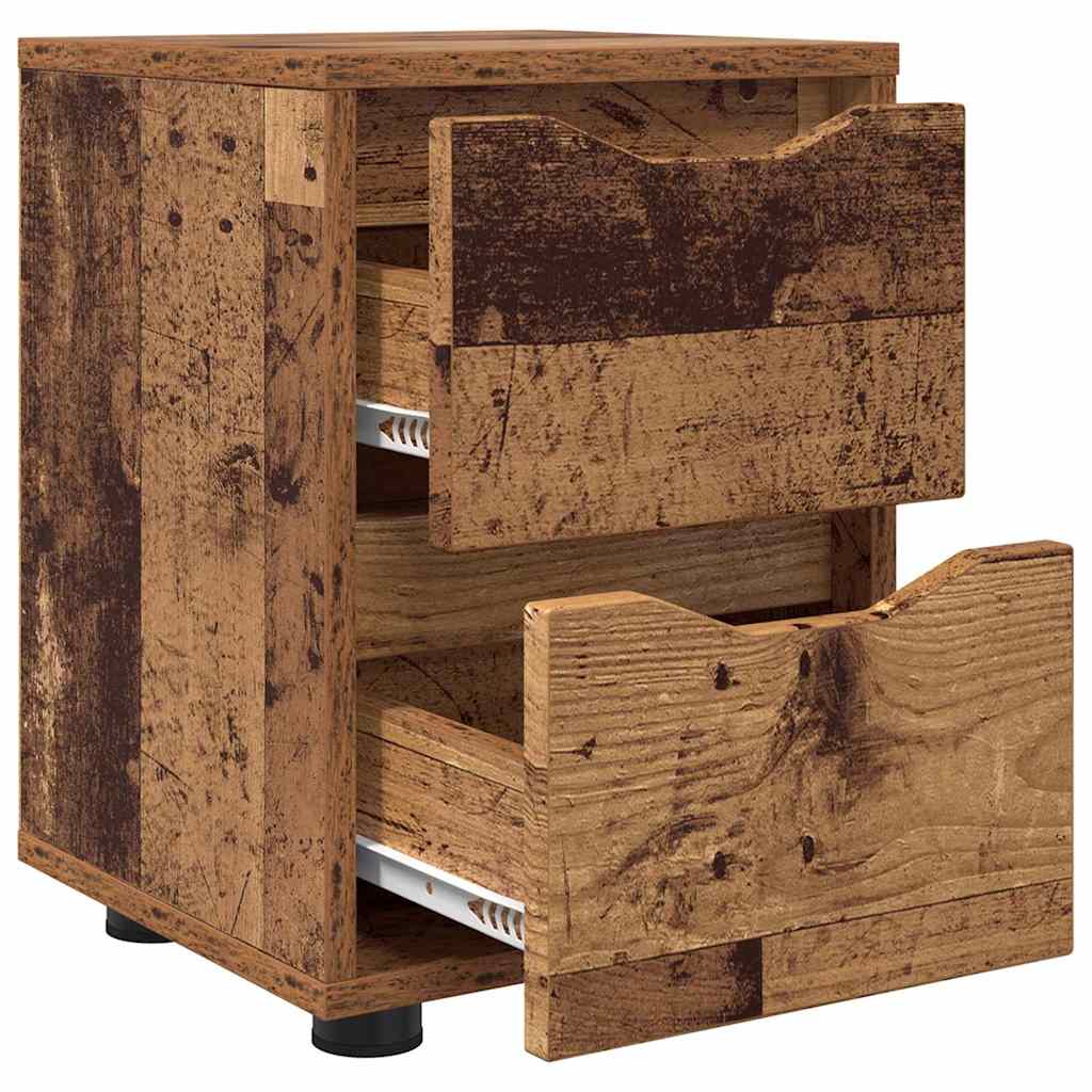 vidaXL Szafki nocne z szufladą 2 pcs Stare drewno 30,5 x 30 x 43 cm