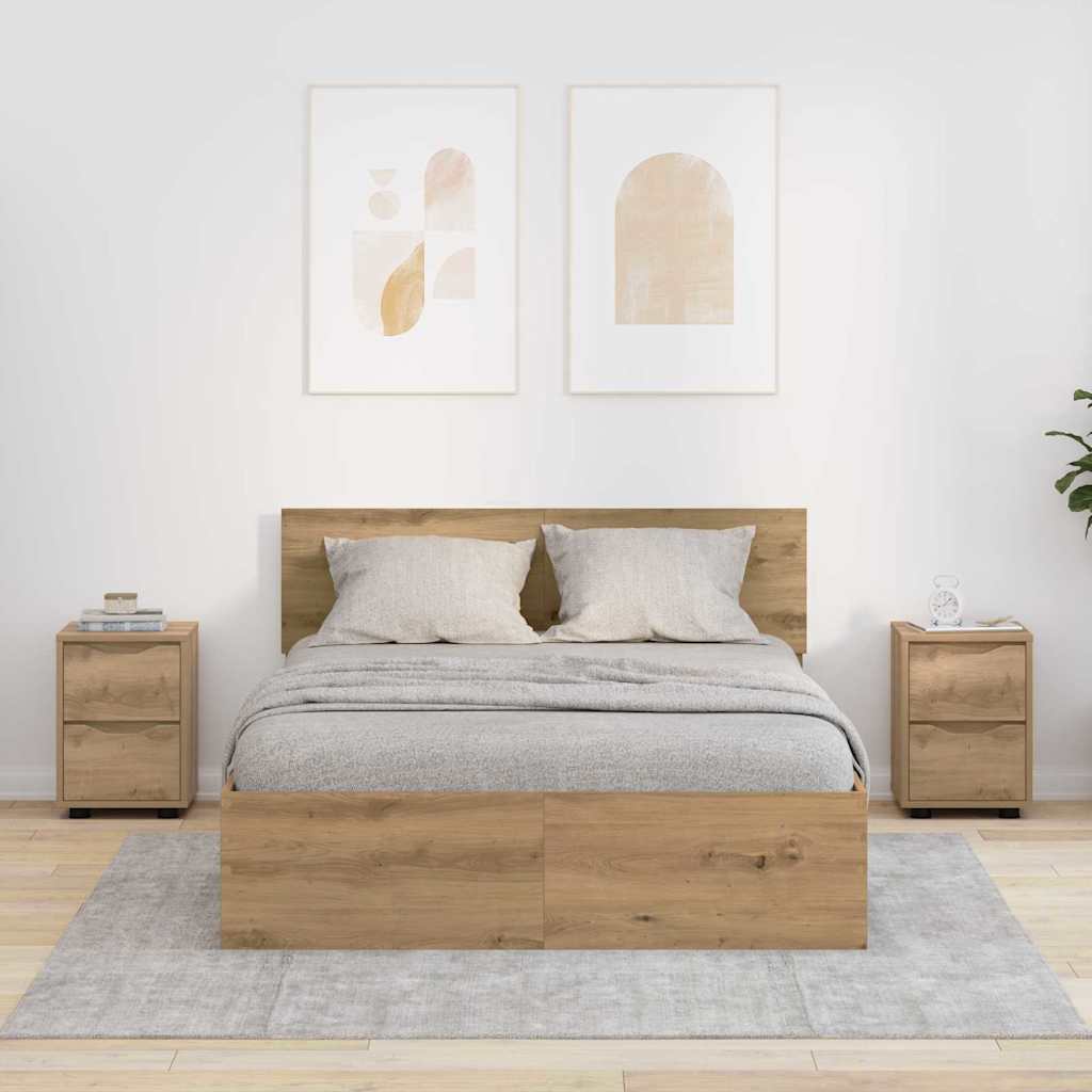 vidaXL Szafki nocne 2 pcs Dąb rzemieślniczy 30,5 x 30 x 43 cm