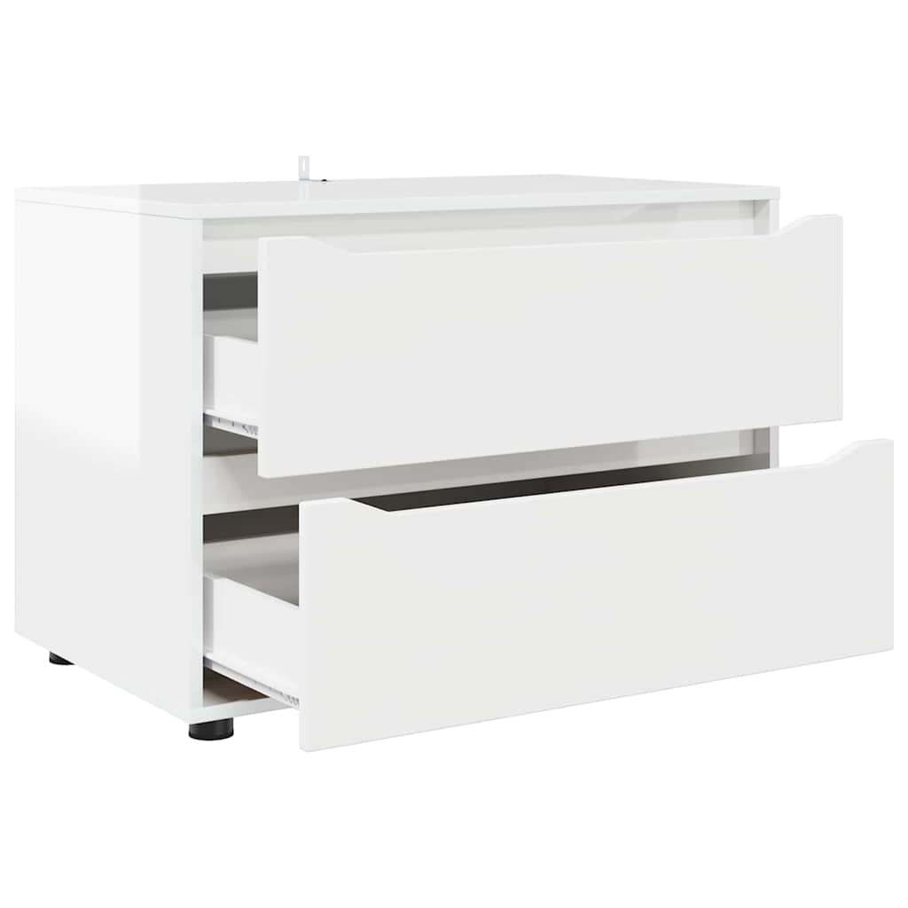 vidaXL Szafka do przechowywania Wysoki połysk biały 80 x 48 x 57 cm